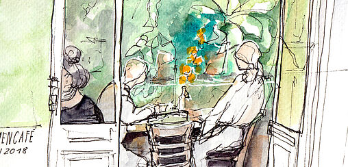 Aquarell trifft Urban Sketching: Frühling in der Stadt