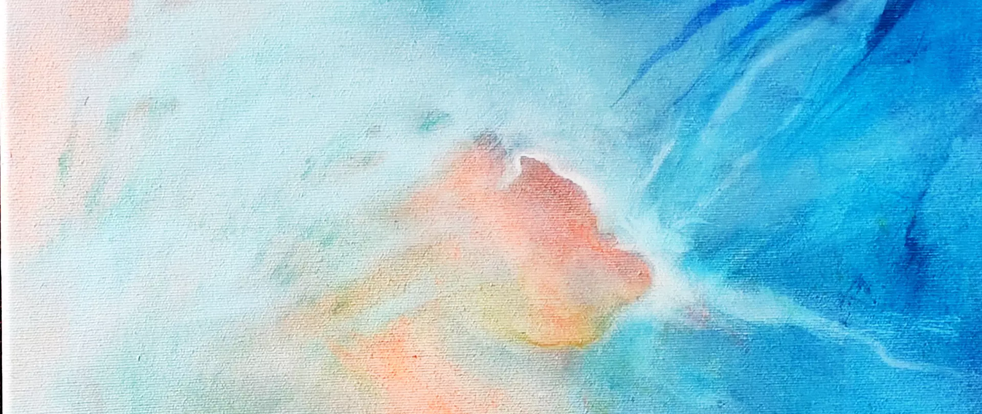 Abstraktes Werk mit zartem Farbenspiel gemalt von Helga Budde-Engelke.