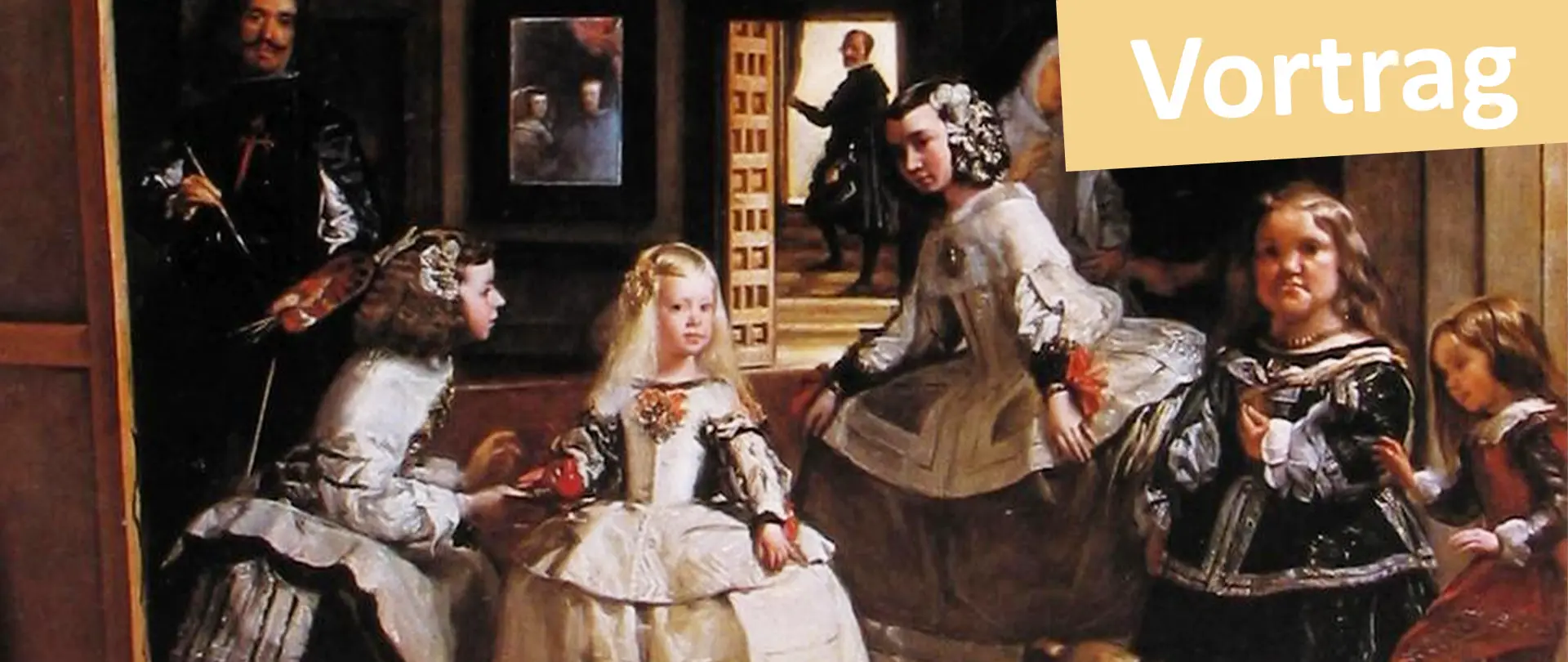 Berühmtes Gemälde "Las Meninas" von Diego Velázquez mit mehreren Figuren in historischen Kostümen im Prado Museum Madrid