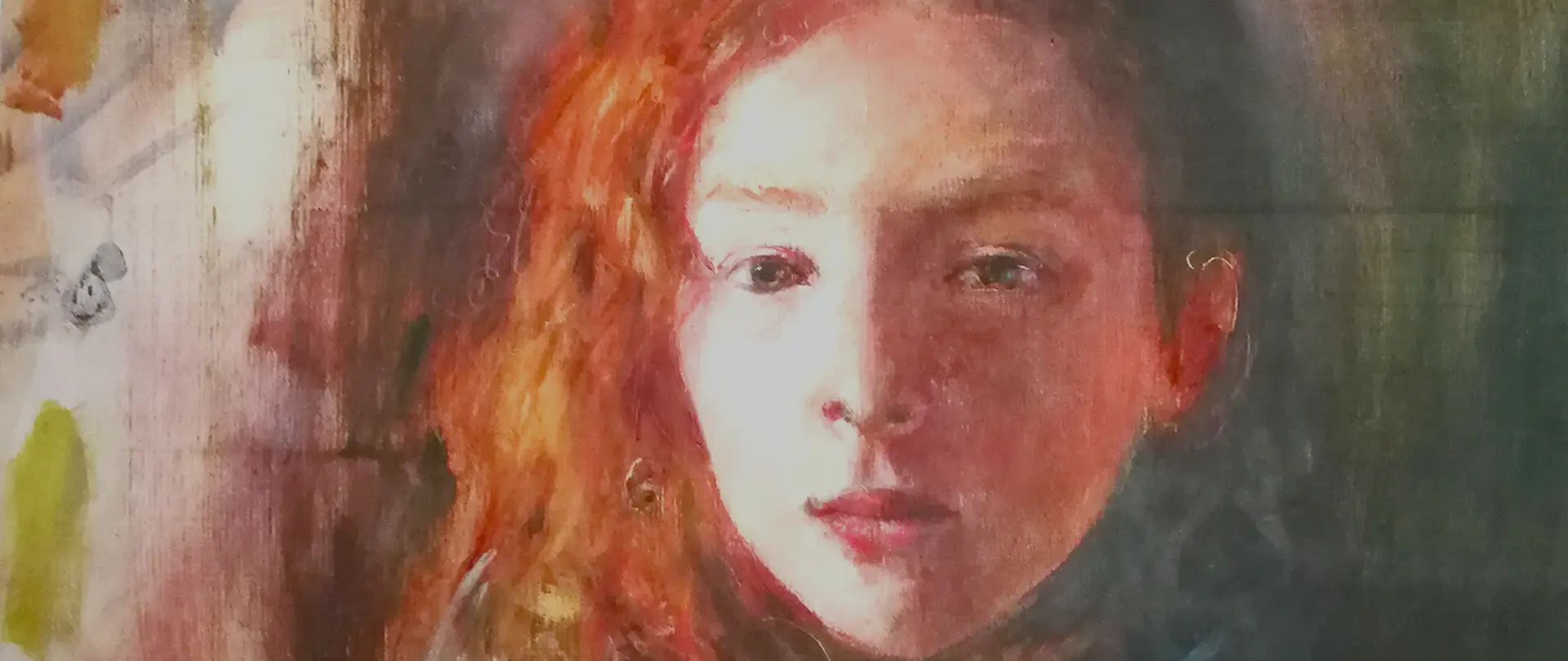 AT2027: 10 - 11. Juli · Christoph Rehlinghaus · Hattingen · Öl, Portrait, Menschen · Deutsch Portrait malen lernen mit nur 3 Ölfarben Nahe Ansicht eines Porträtmalereis mit roten Haaren, gemalt mit nur drei Ölfarben und Weiß für einen Malkurs
