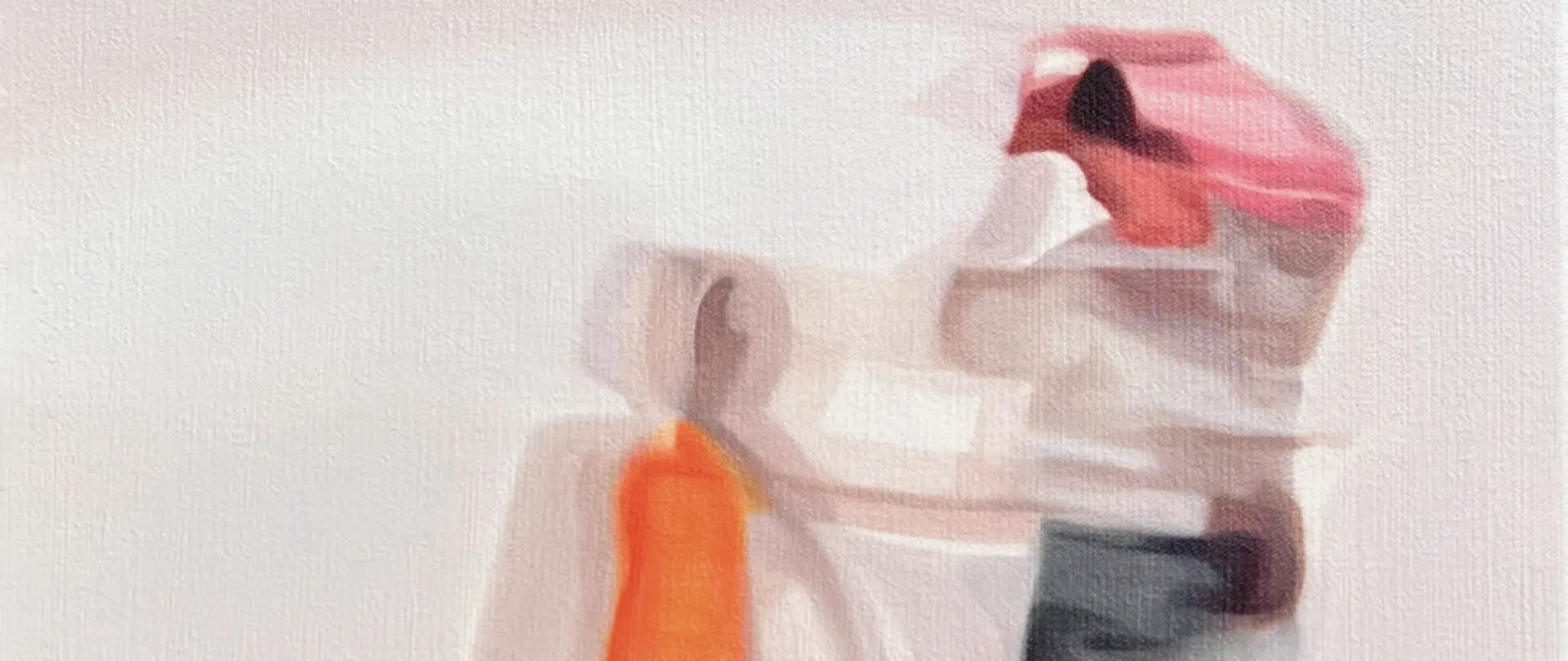 Zwei unscharfe Figuren in fließenden Farbverläufen, die Bewegung und Dynamik in der Ölmalerei symbolisieren