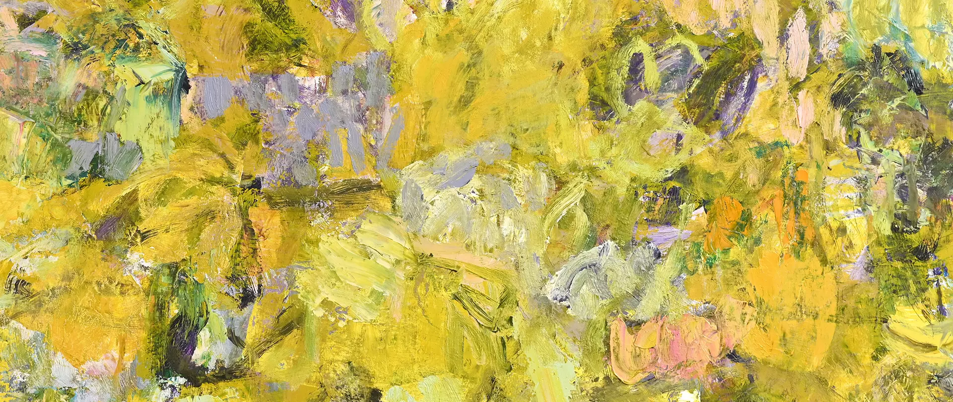 Abstraktes Bild mit lebendigen gelben und grünen Farbtönen