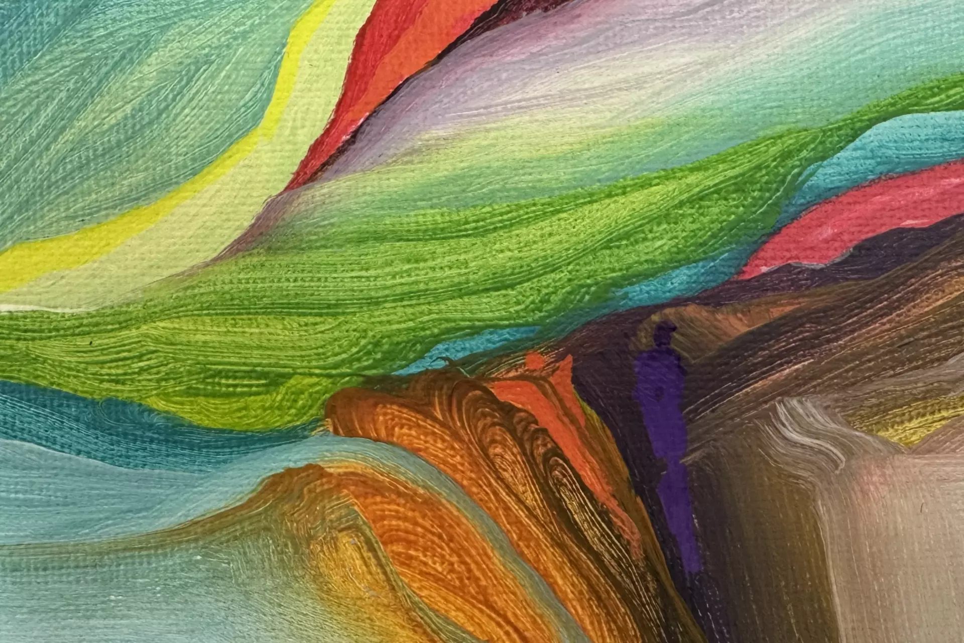 Abstraktes Werk von artistravel Dozentin Andrea Rathert-Schützdeller Abstrakte, expressionistische Farb- und Formkomposition mit intensiven Kontrasten von Andrea Rathert-Schützdeller