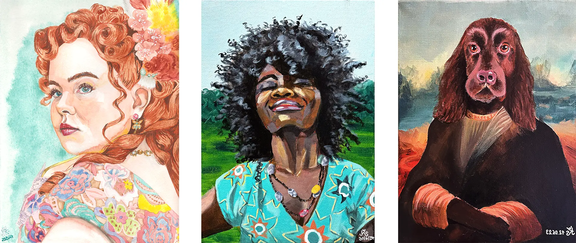 Lebendige Porträts mit emotionaler Tiefe von Sabrina Wohlfeil, die Menschen und Ausdruck mit klassischer Technik und modernem Stil in Acryl und Mixed Media vereint