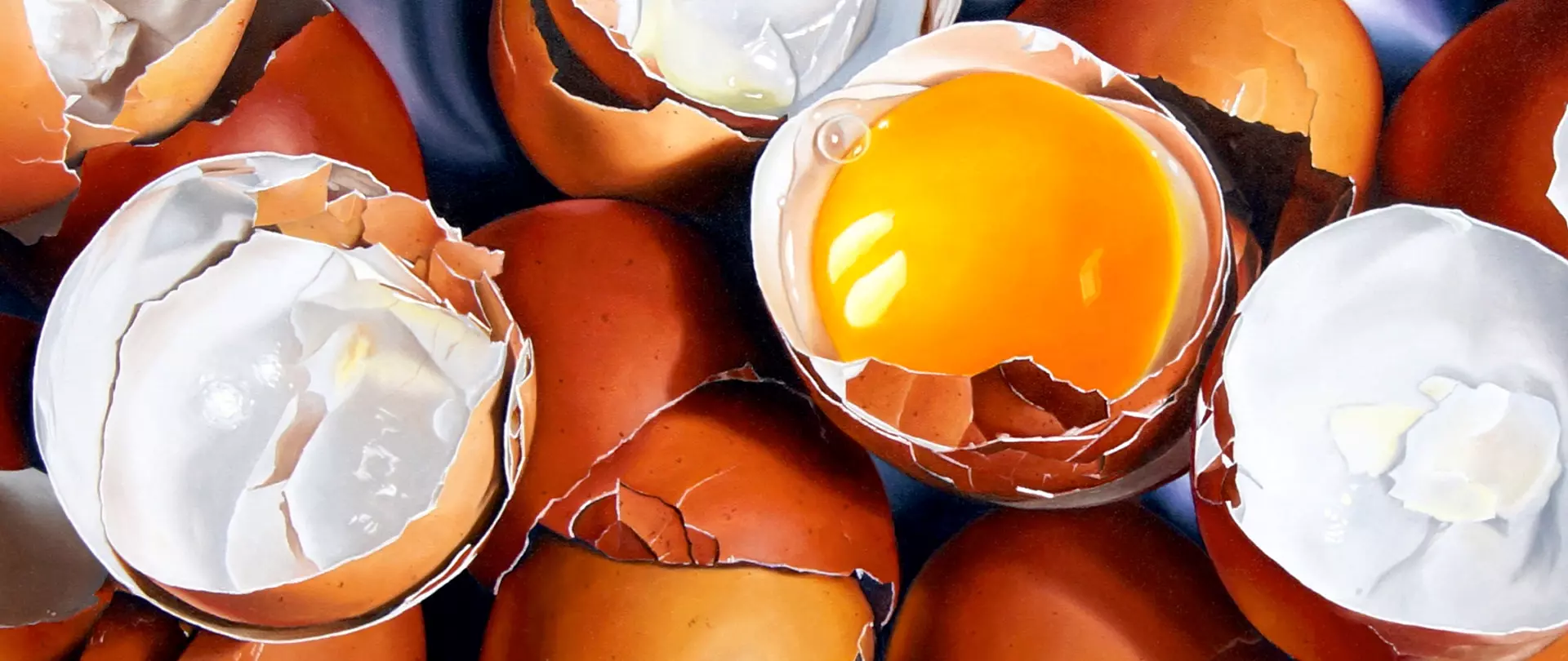 Realistische Malerei von Eierschalen mit Eigelb, Öl, naturalistisch erstellt von Susanne Strefel – Dozentin bei artistravel