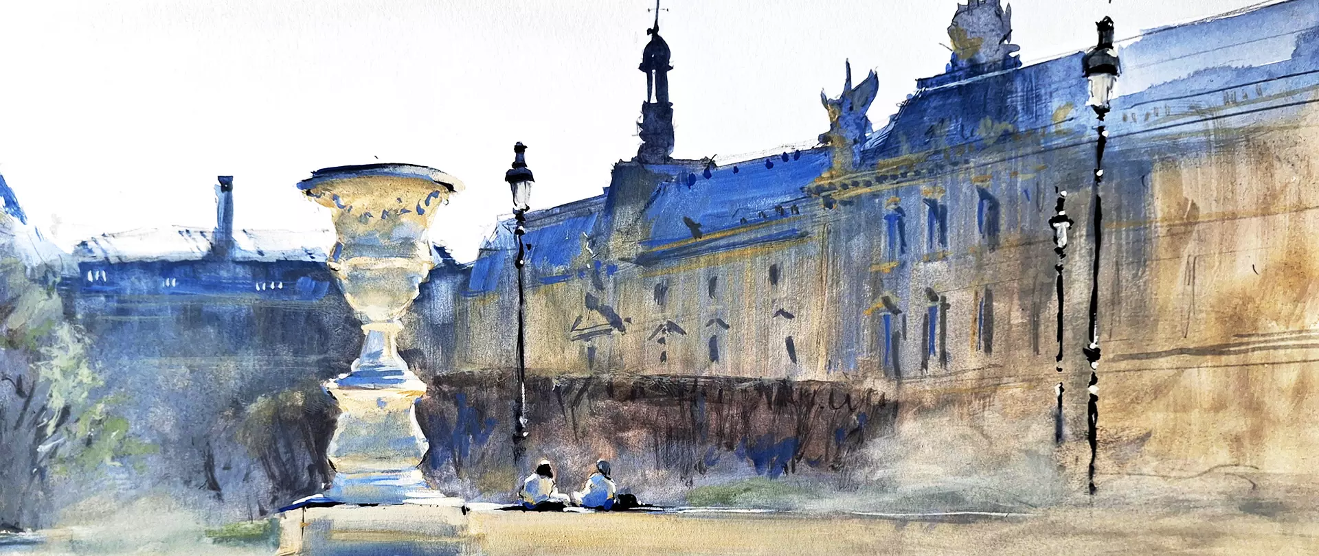 Kunstwerk von Timo Bechert zeigt einen Hof in Paris