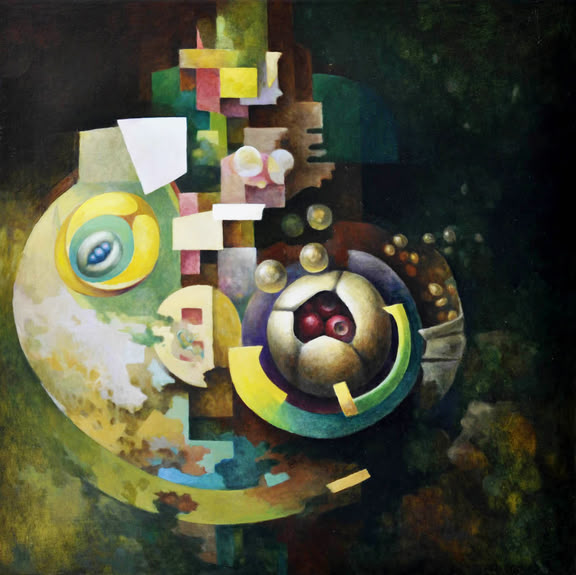 Öl malen lernen Werk: Bernd Finkenwirth Ein abstraktes Ölgemälde von Bernd Finkenwirth.