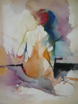Aquarell malen lernen Körper Mensch, Werk: Gabriele Templin-Kirz Aquarell Bild von einem Körper, gemalt von Gabriele Templin-Kirz.
