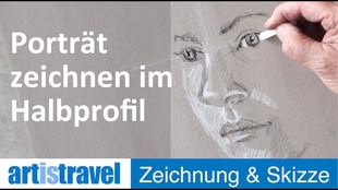 Skizze eines Gesichts.