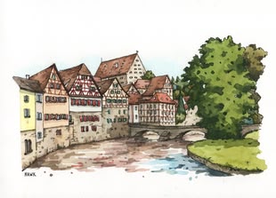 Bild © Danny Hawk Der fertige Fachwerk-Sketch von Danny Hawk