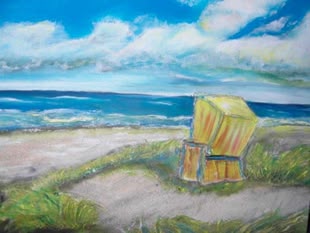 Eine Strandlandschaft in Acryl.