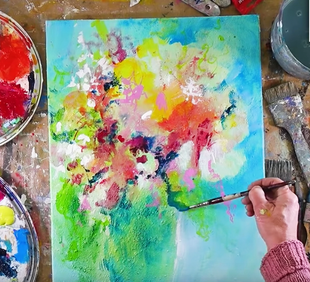 Abstraktes Kunstwerk mit bunten Farben.