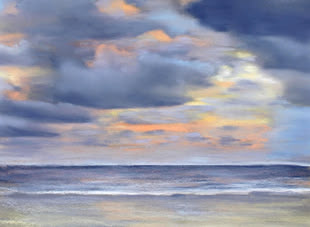 Malen und Zeichnen Lernen Pastell Werk: Karin Kuthe Pastellmalerei eines Strandes, dargestellt von Karin Kuthe.