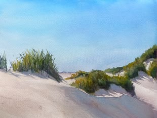 by Wiebke Meier Ein Dünenbild, das mit Schmincke Aqua Drop gemalt wurde
