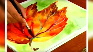 Malen lernen Aquarell, online Malkurs Schmincke Eine Aquarellmalerei wurde mit Rubbelkrepp umrandet.