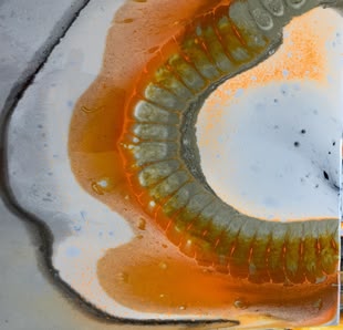 Resin, Malkurs, Kreativreise, Kreativurlaub, Untergründe, Malen lernen, Technik, Werk: Renata Schepmann Eine mit Hilfe von Resin erstellte Fläche.