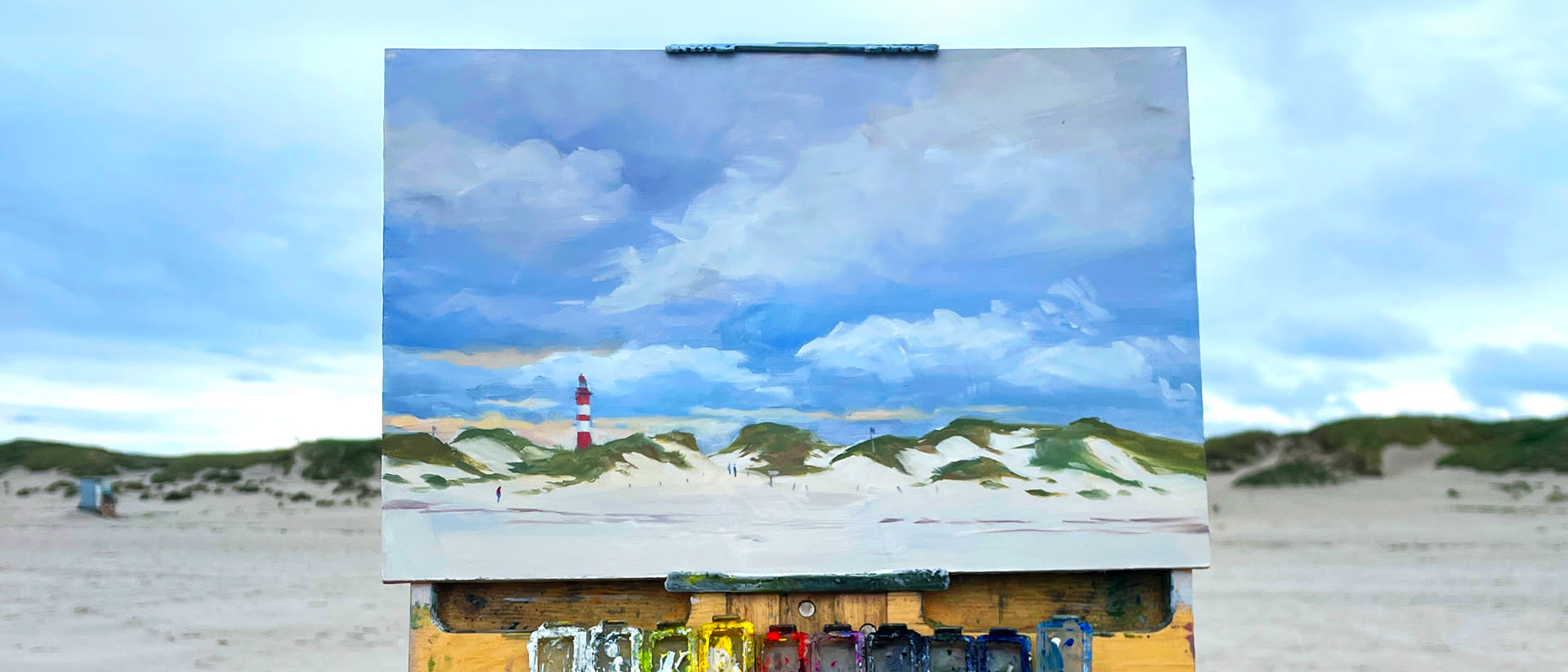 Plein air Malerei am zwischen Dünen mit Yo Rühmer