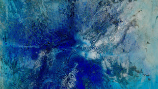Ein Acrylgemälde, das in Blautönen gehalten und von Christina Jehne gemalt wurde.