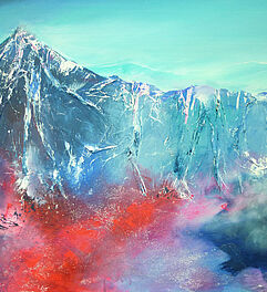 Acryl malen lernen Landschaft Berge - Werk: Angelika Biber-Najork Collage