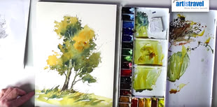 Baum malen lernen Aquarell Malkurs Kreativurlaub mit Kristina JurickBaum malen lernen Aquarell Malkurs Kreativurlaub mit Kristina Jurick Ein aquarellierter Baum von Kristina Jurick.