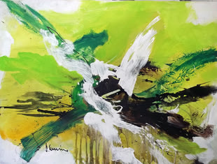 Abstraktes Werk von Bernd Klimmer in der Malweise der Plein Air Malerei.