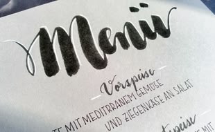 Speisekarte mit verschiedenen Schriftarten