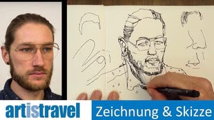 Skizze eines Portraits, die von Peter Hoffmann angefertigt wurde.