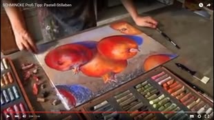 Malen und Zeichnen Lernen Pastell Malkurs Werk: Schmincke Screenshot aus dem unten angegebenen Youtube-Video.