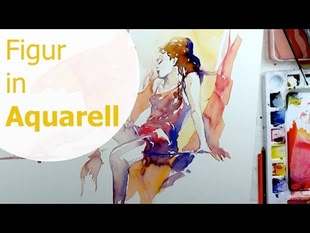 Figur aquarellieren Werk: Gabriele Templin-Kirz Eine Figur, die mit Hilfe von Aquarellfarben gemalt wurde.