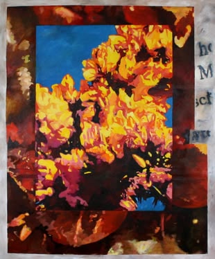Acryl Malen lernen Malkurs, Werk: Anke Gruss Blumen in Acryl, gemalt von Anke Gruss.