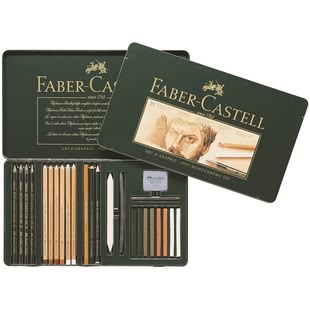 Tipps zum Malen und Zeichnen lernen, Zeichenkohle, Foto: Faber Castell Ein Zeichenkohle-Set von Faber-Castell.
