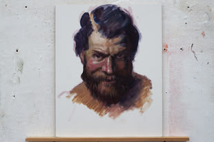 Öl malen lernen Foto: Thomas Beecht Portrait eines Mannes von Thomas Beecht.