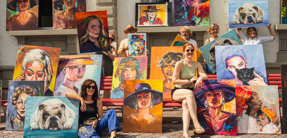 Rund um unsere Kurse, Impressionen, Malreise Kreativreise Werke Portraitmalerei Portrait expressiv