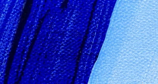 Malen und Zeichnen Lernen Tipps, Ultramarinblau, Foto: Schmincke Ein Foto der Marke Schmincke stellt zwei Blautöne nebeneinander dar: ultramarinblau und ein helleren Blauton.