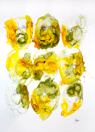 Ein abstraktes Aquarellwerk von Gris.
