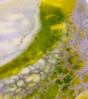 Resin, Malkurs, Kreativreise, Untergründe, Technik Werk: Renata Schepmann Eine abstrakte Oberfläche.
