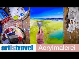 Auf dem Bild werden die Prozesse der abstrakten Malerei mit hilfe der Acrylmalerei dargestellt.