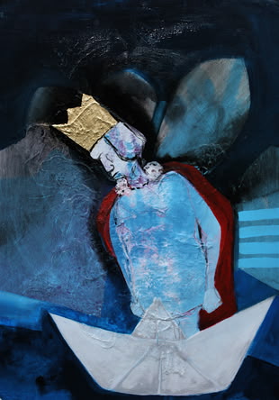 Acrylmalerei mit Variationen an Farbaufträgen von Wilfried Ploderer. 