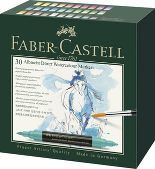 by Faber-Castell Faber-Castell Aquarellstifte Set aus 30 verschiedenfarbigen Markern.